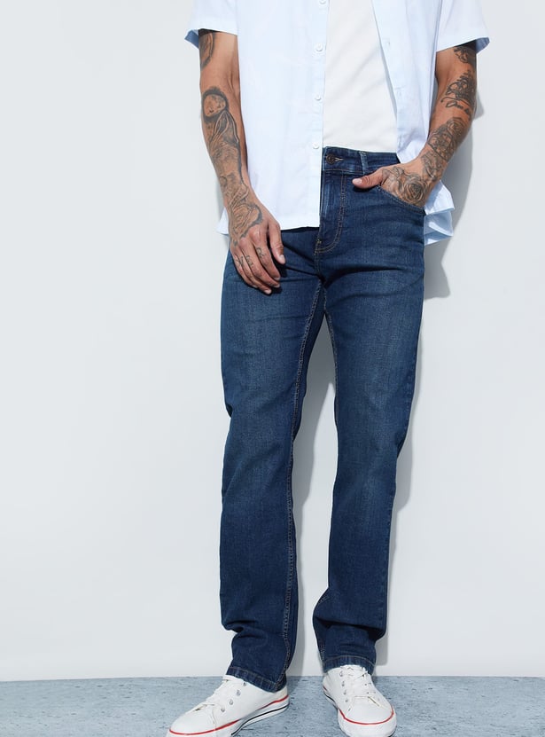 FAME FOREVER Washed Slim Straight Jeans