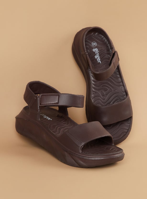 GINGER Solid Adjustable Strap Sandals