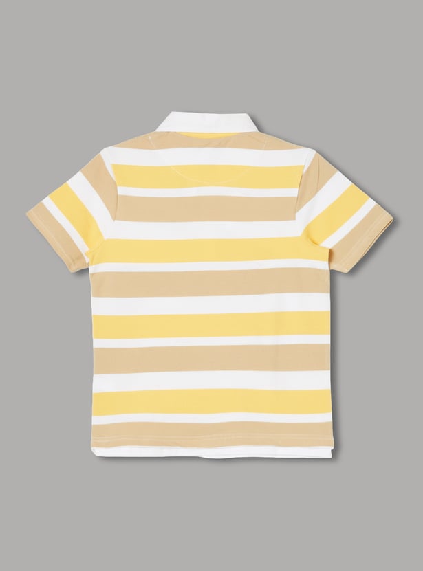 FAME FOREVER Boys Striped Polo T-shirt