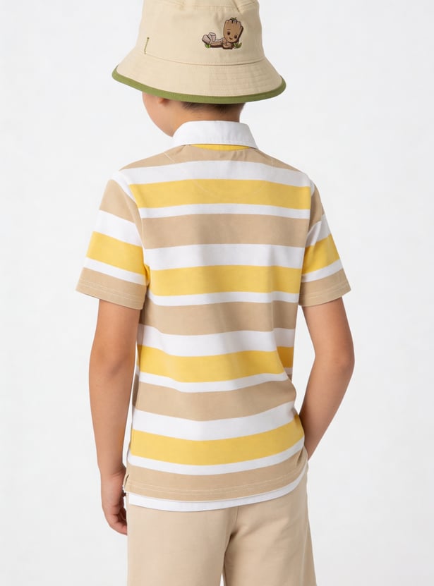 FAME FOREVER Boys Striped Polo T-shirt