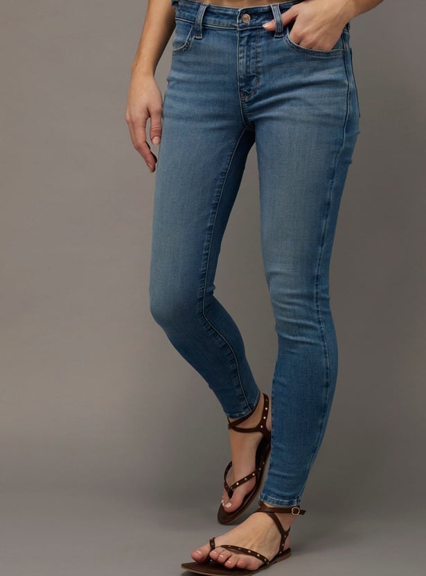 AMERICAN EAGLE Solid Skinny Fit Jeans
