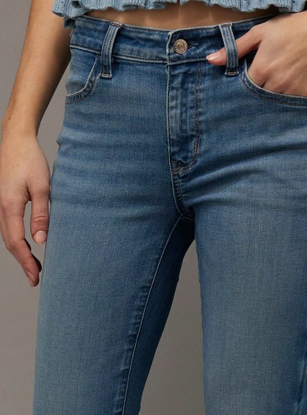AMERICAN EAGLE Solid Skinny Fit Jeans