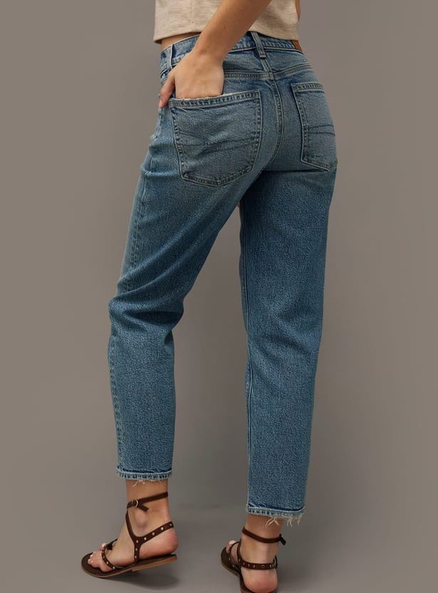 AMERICAN EAGLE Solid Straight Fit Jeans