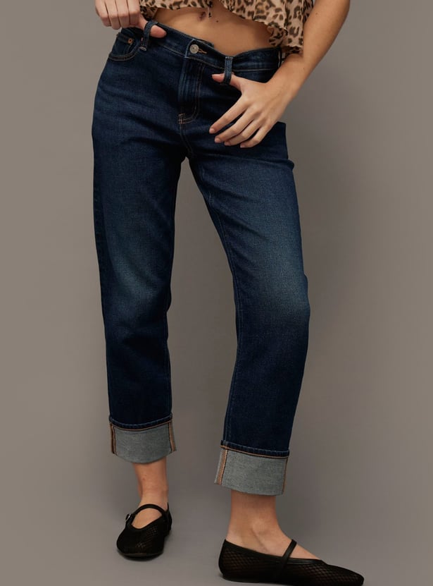 AMERICAN EAGLE Solid Straight Fit Jeans