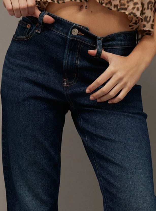 AMERICAN EAGLE Solid Straight Fit Jeans