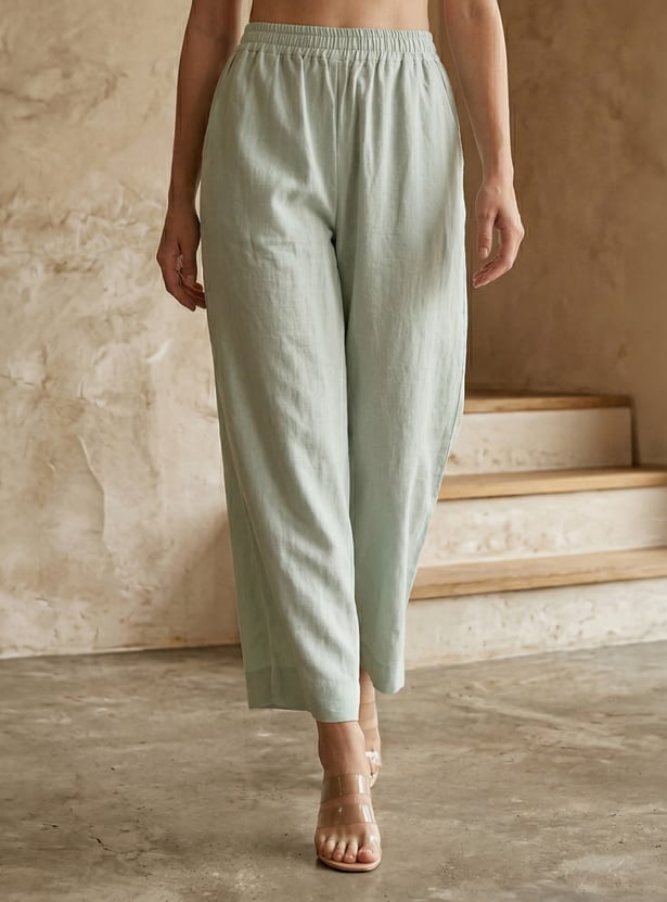 W Solid Straight Pants