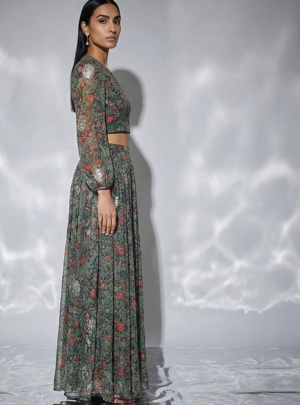 W Floral Print Skirt Set