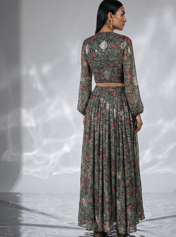 W Floral Print Skirt Set