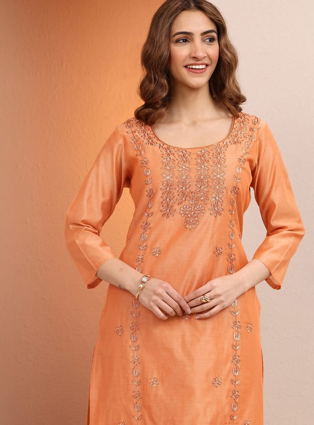 LIBAS Embroidered Straight Kurta