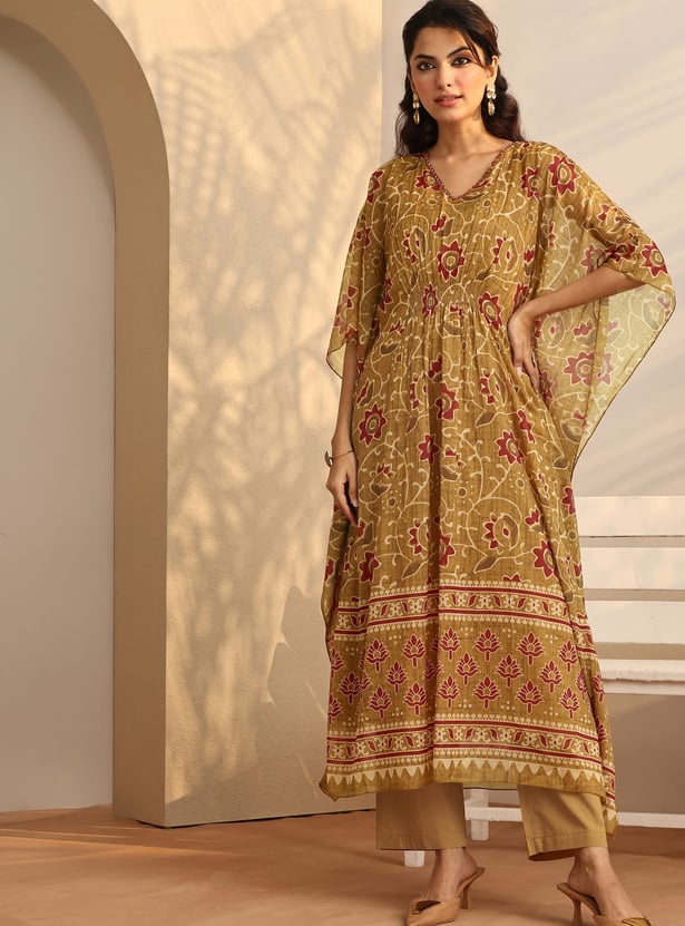 LIBAS Printed Kaftan Kurta Set