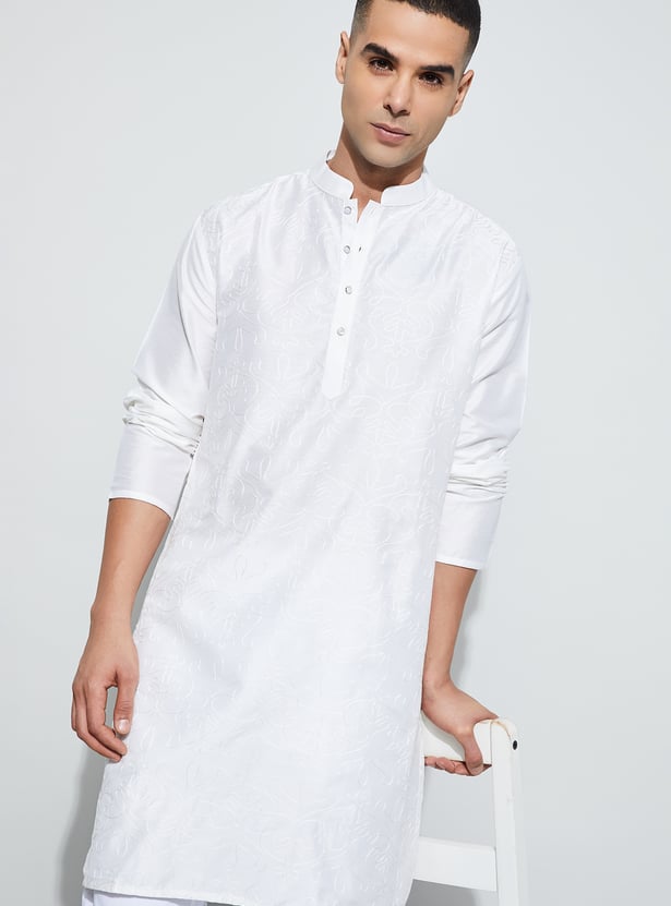 MELANGE Embroidered Calf Length Kurta