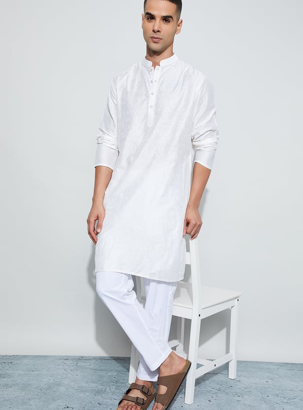MELANGE Embroidered Calf Length Kurta
