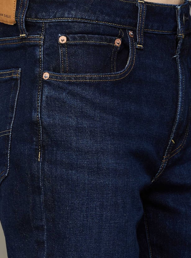 AMERICAN EAGLE Solid Slim Straight Jeans