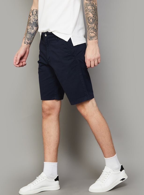T-BASE Solid Regular Fit Shorts