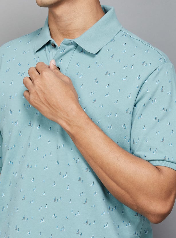 FAHRENHEIT Printed Polo T-shirt