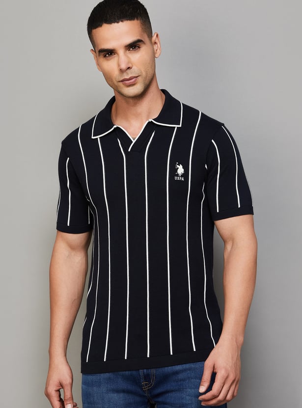 US POLO ASSN Striped Jhonny Collar T-shirt