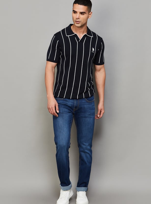 US POLO ASSN Striped Jhonny Collar T-shirt