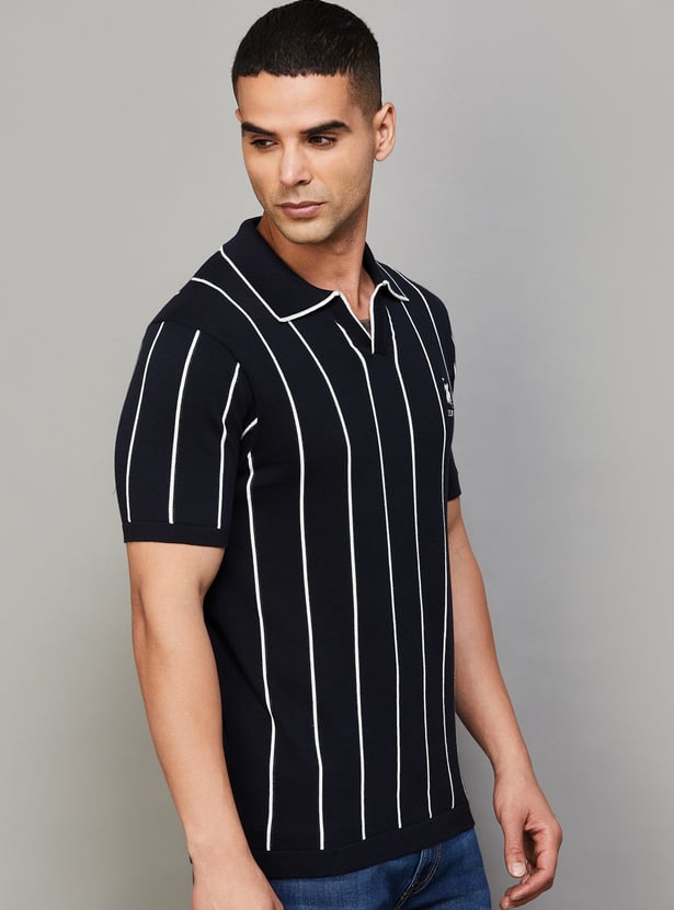 US POLO ASSN Striped Jhonny Collar T-shirt