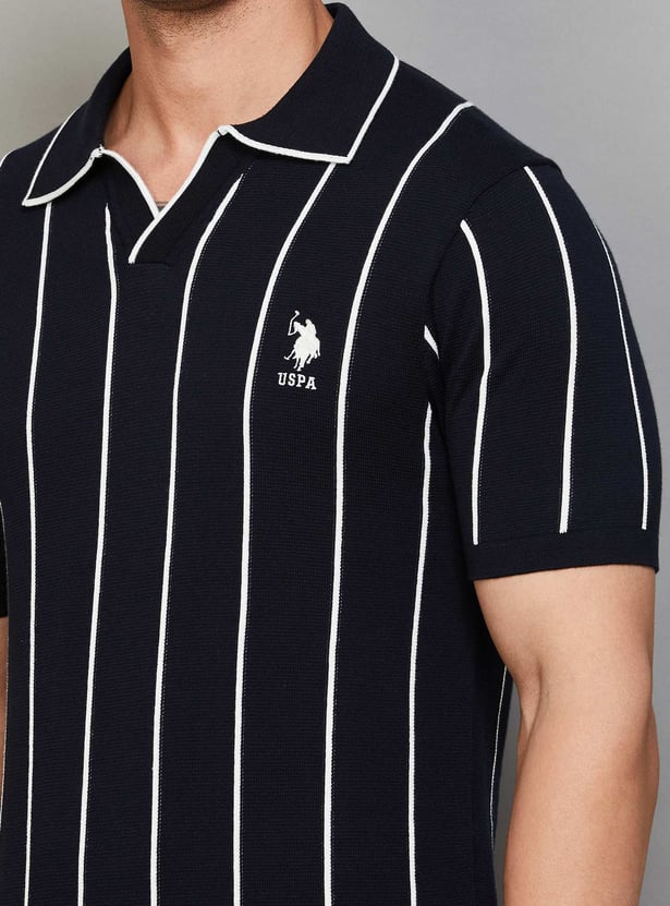 US POLO ASSN Striped Jhonny Collar T-shirt