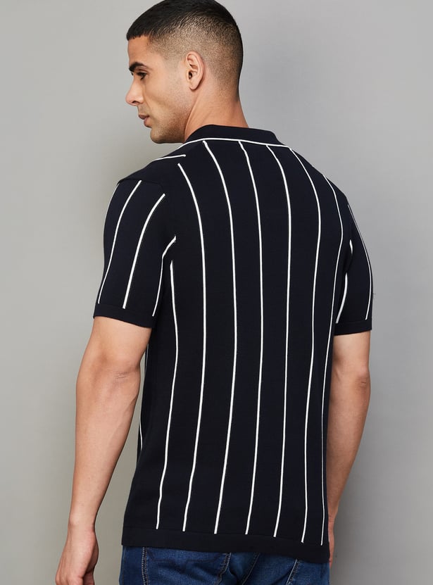 US POLO ASSN Striped Jhonny Collar T-shirt