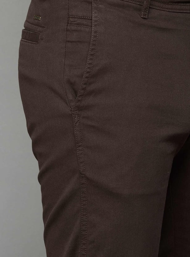 ALLEN SOLLY Solid Slim Fit Trousers