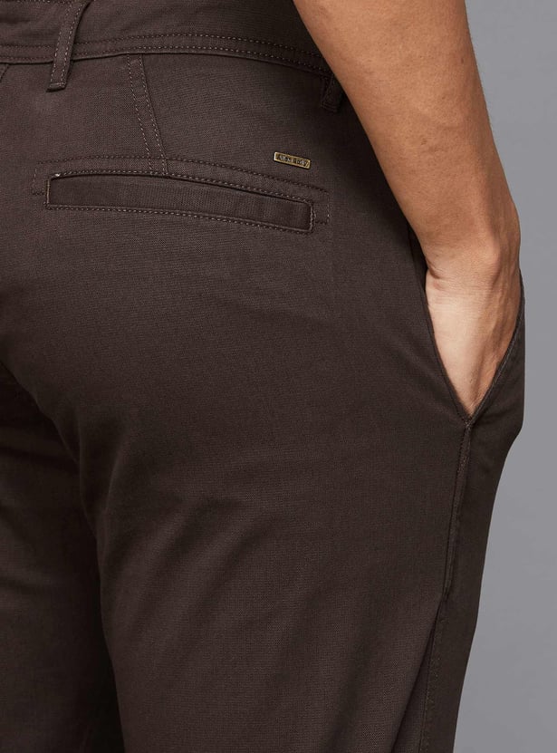 ALLEN SOLLY Solid Slim Fit Trousers