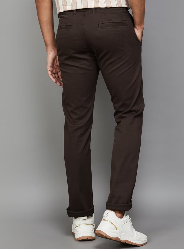 ALLEN SOLLY Solid Slim Fit Trousers