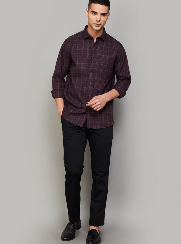 ALLEN SOLLY Checked Sport Fit Shirt