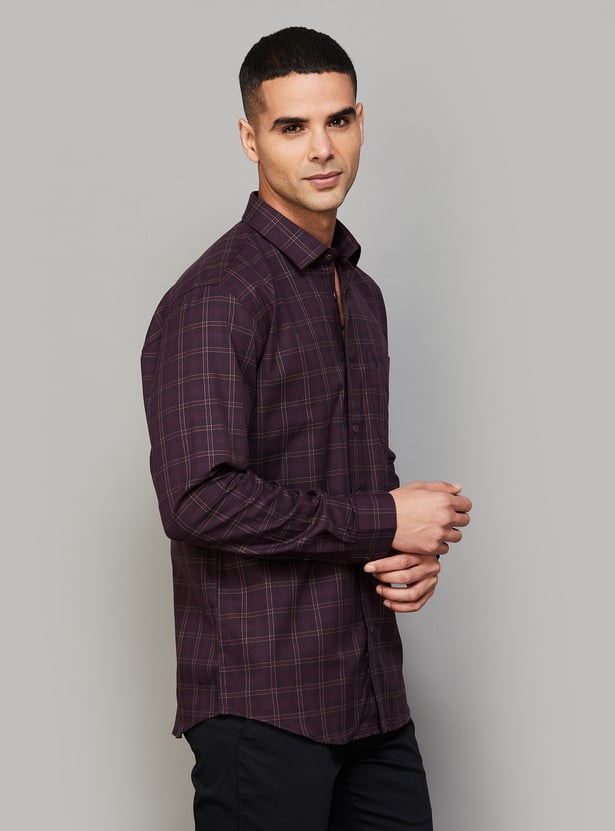 ALLEN SOLLY Checked Sport Fit Shirt
