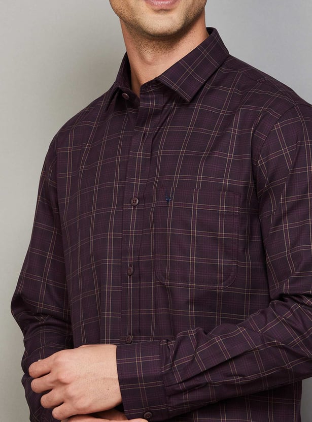 ALLEN SOLLY Checked Sport Fit Shirt