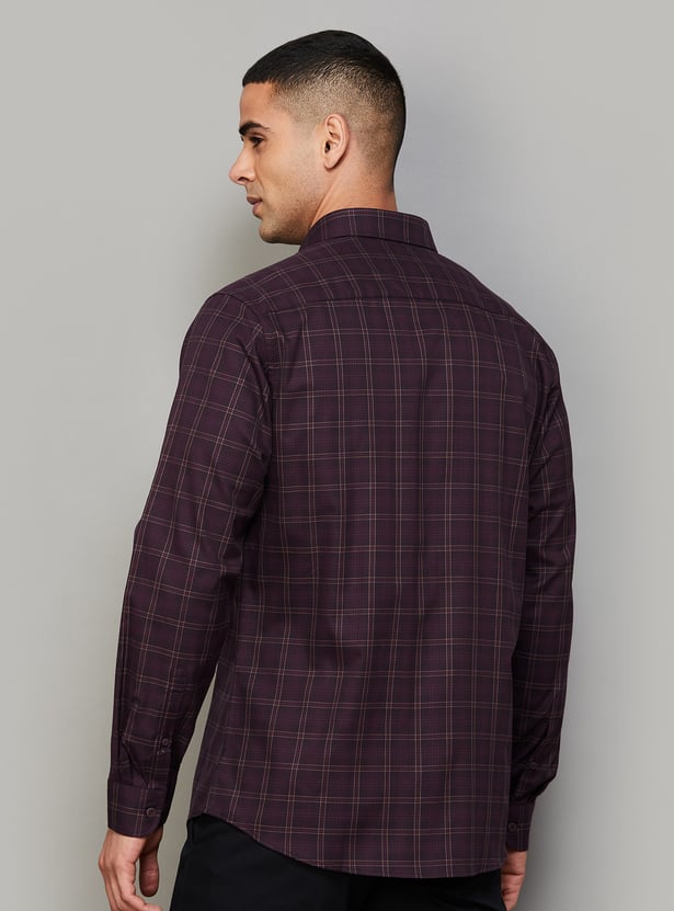 ALLEN SOLLY Checked Sport Fit Shirt