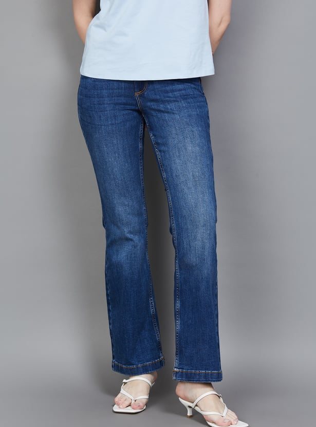 ONLY Solid Flared Jeans