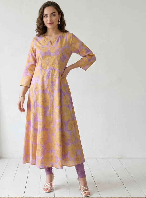 W Floral Print A-Line Kurta