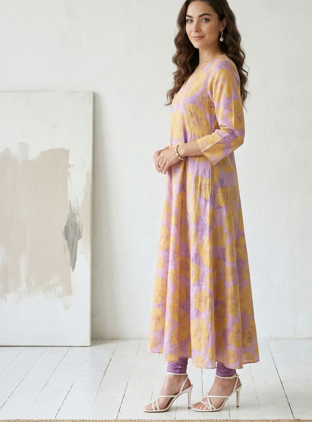 W Floral Print A-Line Kurta