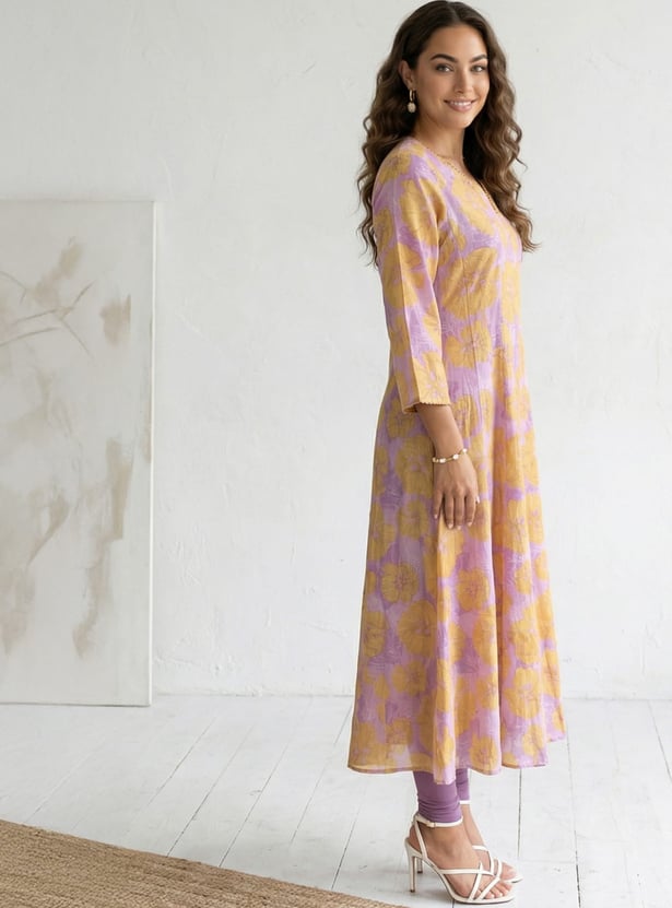 W Floral Print A-Line Kurta