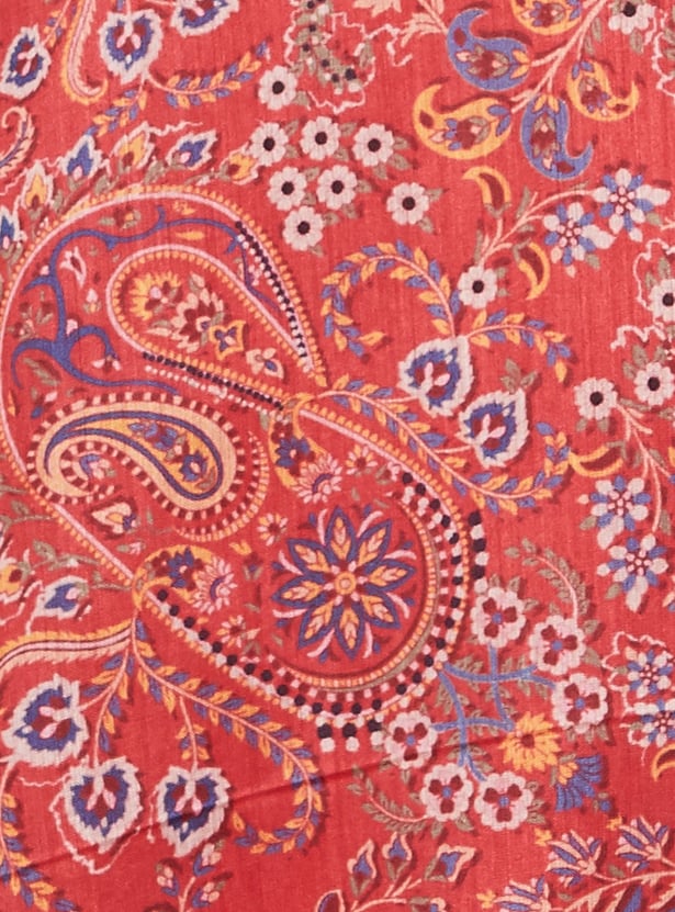 W Paisley Print V-Neck Straight Kurta
