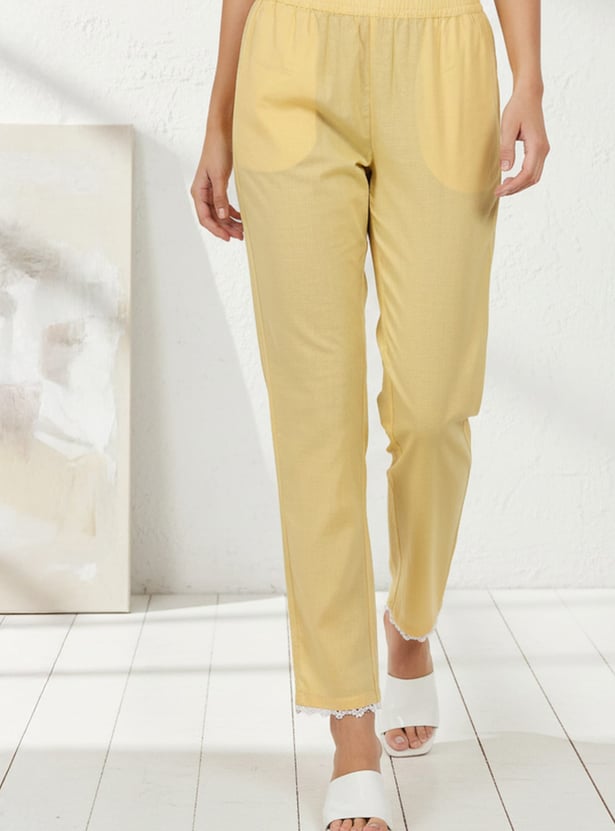 W Solid Straight Pants
