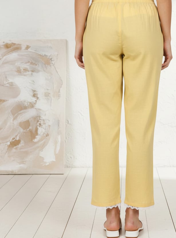 W Solid Straight Pants