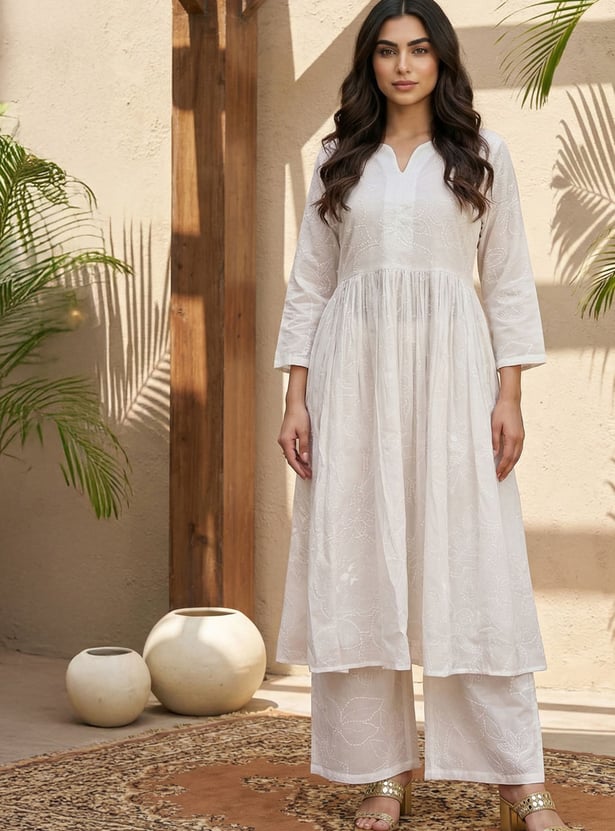 W Printed Straight Kurta Set
