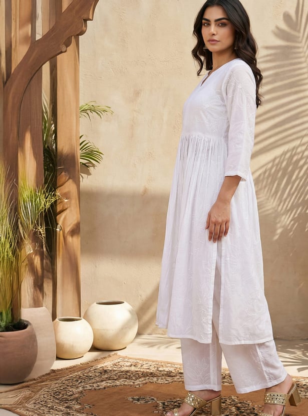 W Printed Straight Kurta Set