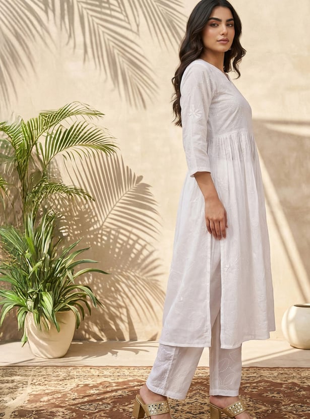 W Printed Straight Kurta Set