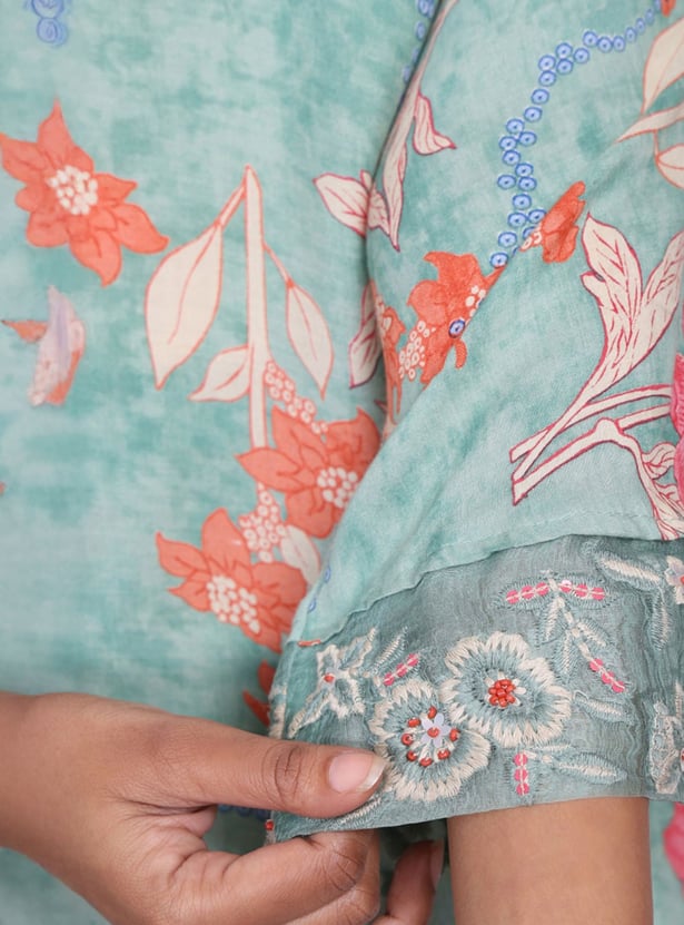 W Floral Print Straight Kurta Set