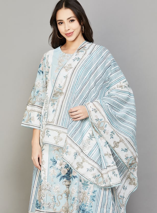 BIBA Floral Print A-Line Kurta Set