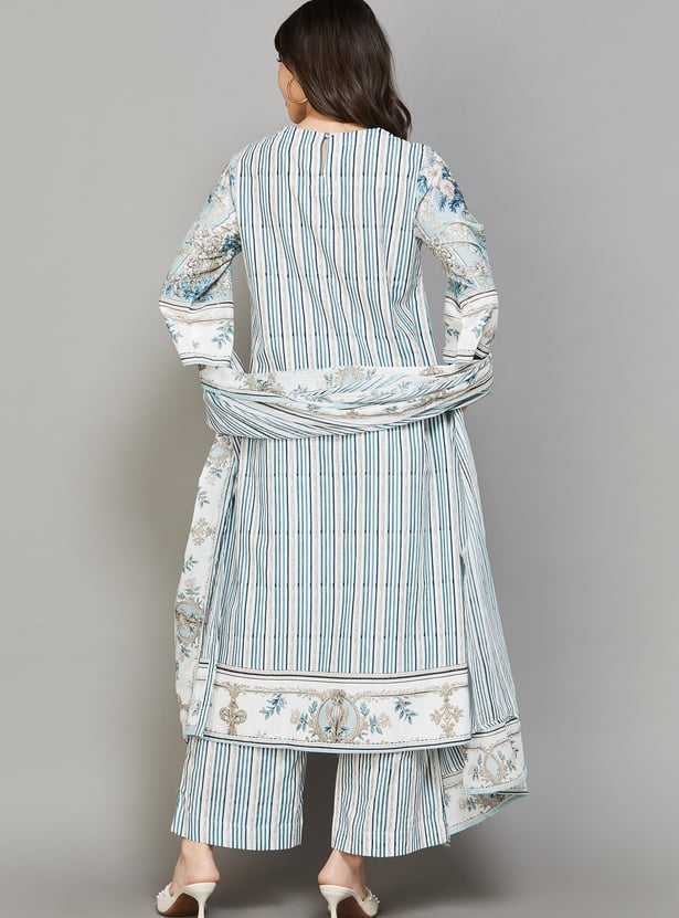 BIBA Floral Print A-Line Kurta Set