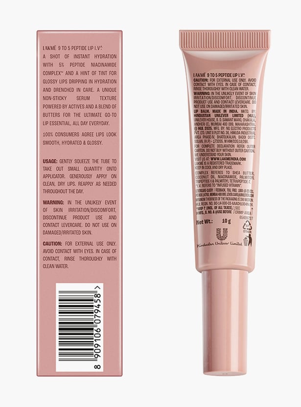 LAKME Peptide I.V. Hydrating Lip Balm - Overnight Achiever - 10g