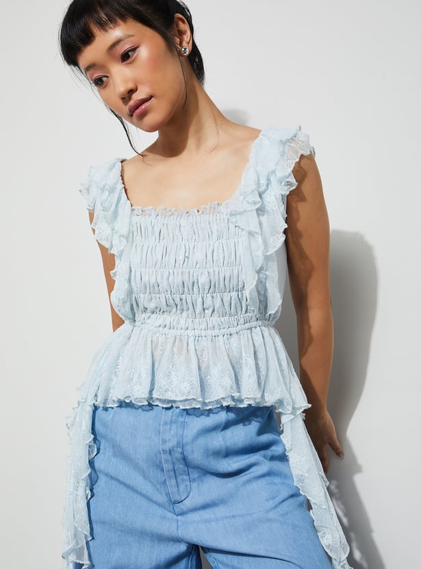 GINGER Lace Peplum Top