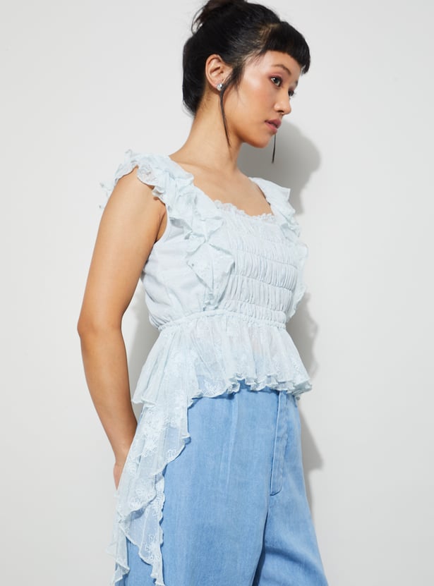 GINGER Lace Peplum Top