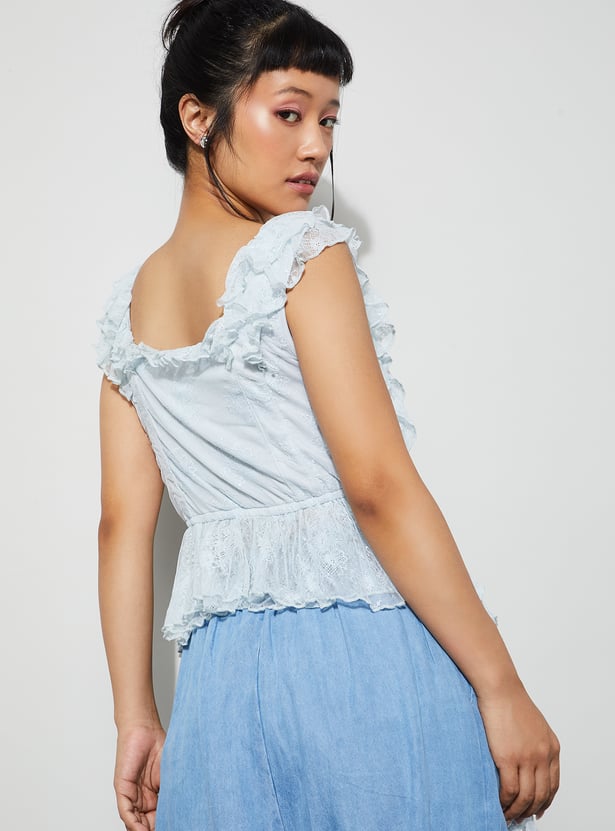 GINGER Lace Peplum Top