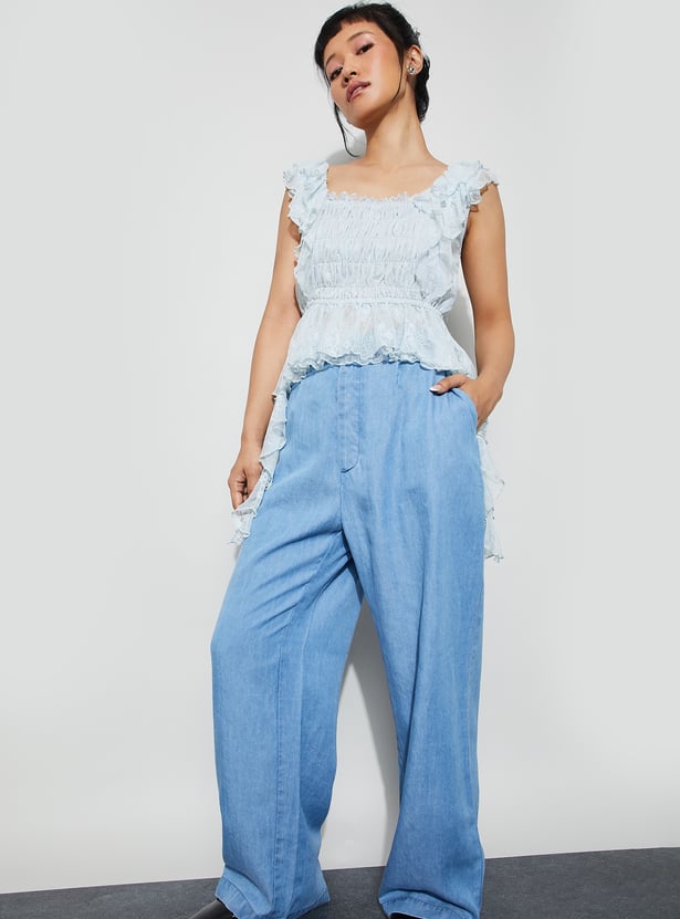 GINGER Lace Peplum Top