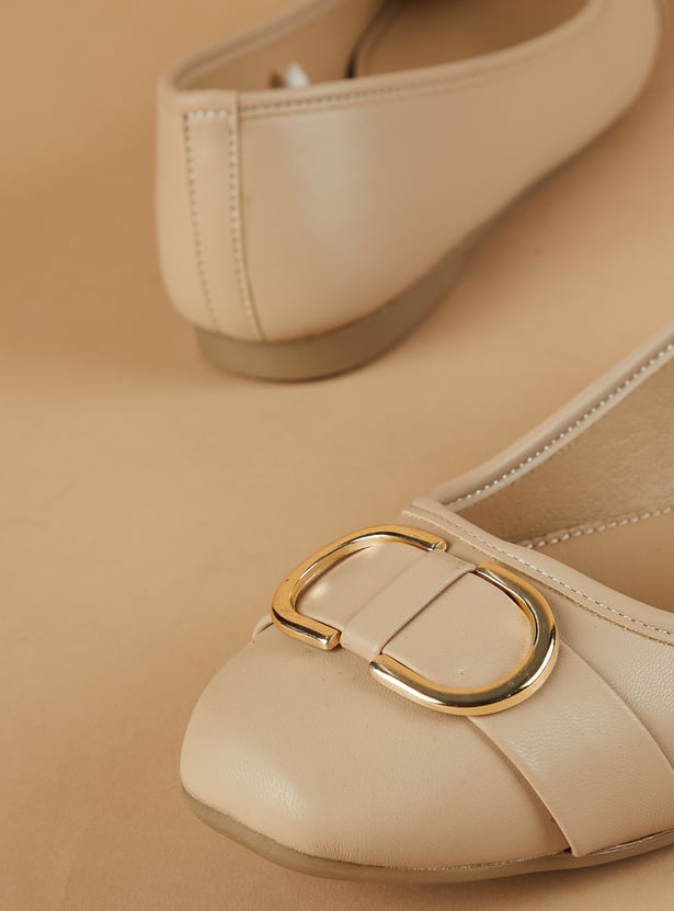 CODE Buckle Detail Ballerinas